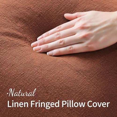MIULEE Linen Fringe Decorative Fall Throw Pillow Covers Late Autumn 20x20 - Image 5