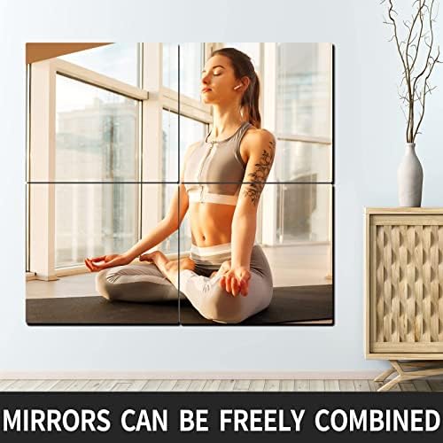 Unbreakable Acrylic Full Length Mirror for Wall Mounted, Full Body Mirror for Kids, Flexible Plastic Safe Shatterproof, 4 PCS 14 x 12 Inches, Workout Mirrors Tiles for Home Gym, Bedroom Over The Door - Image 4