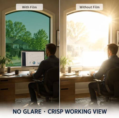 FILMGOO One Way Privacy Window Film Heat Control Mirror Tint 17.5inx7.8ft - Image 4
