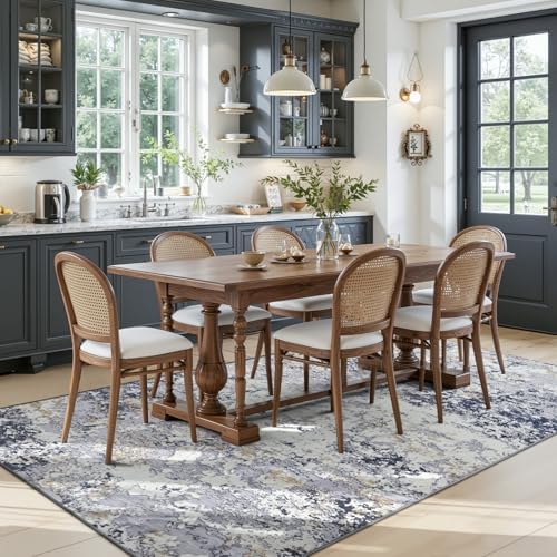 Toneed Washable 5x7 Area Rug with Non-Slip Backing for Living Room - Image 3