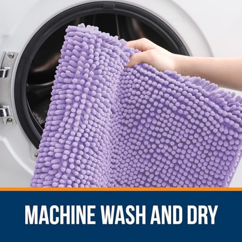 OLANLY Bathroom Runner Rugs 47x24, Extra Soft Absorbent Chenille Bath Rugs - Image 5