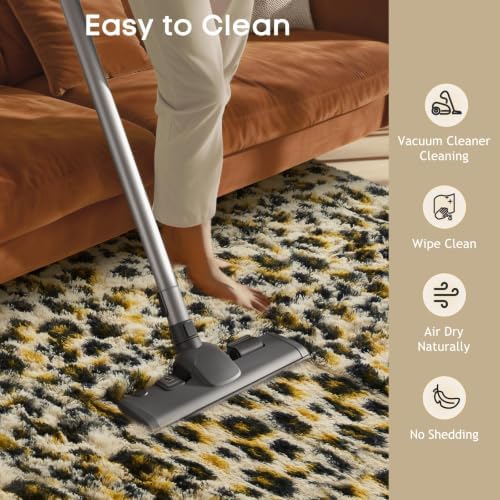 Ophanie Leopard Rugs for Bedroom Living Room, Cheetah Print Rug Fluffy Shag Large Fuzzy Plush Soft Throw,Large Shaggy Floor Faux Animal Throw 4x6 Carpets,Decor Aesthetic with Over 99 pcs Pile fibers - Image 6