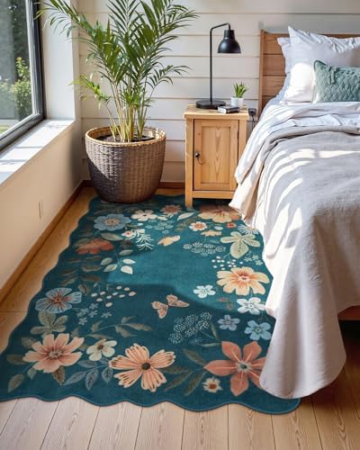 Lahome Floral Washable Rug, 3x5 Rug Soft Bedroom Rugs for Entryway Dorm - Image 2