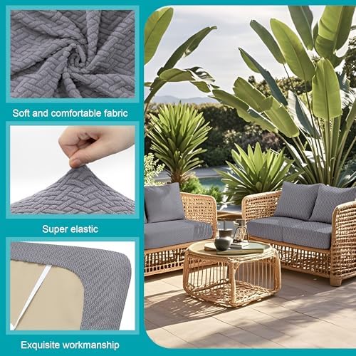 14 Pcs Outdoor Cushion Covers, Patio Sofa Cushion Covers Replacement - Image 4