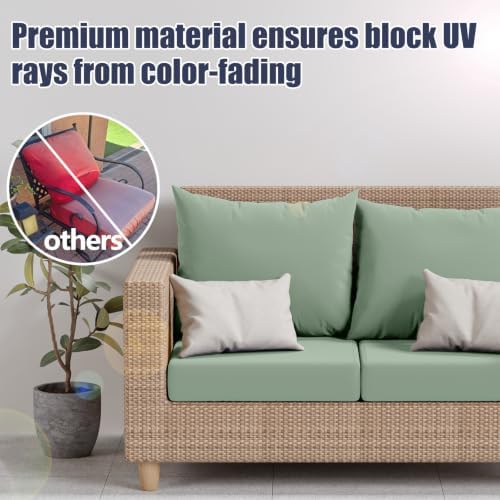 8Pcs Outdoor Cushion Covers, Stretch Patio Furniture Couch Chair Slipcovers - Image 3