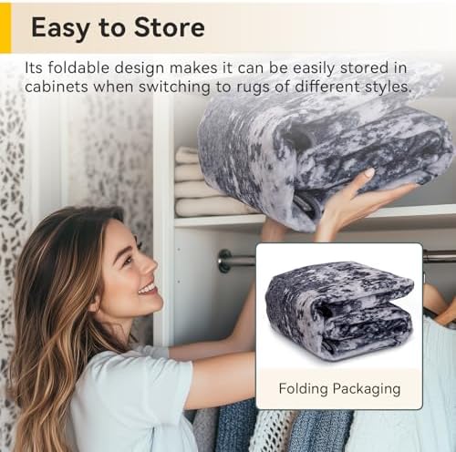 RELEANY Washable Runner 3'x12' Abstract Area Rug for Hallway Black White - Image 6