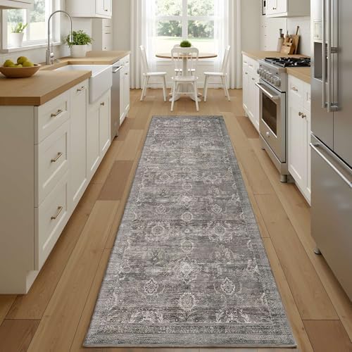 Rugxara 2'6''x8' Washable Runner Rug for Hallway Kitchen, Taupe/Grey by Rugxara