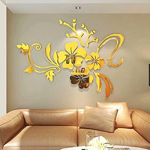 3D Wall Sticker Floral Mirror - DIY Art Flower Decoration Stickers Lotus Decals Acrylic Mirror Wall Stickers Home Living Room Bathroom TV Background Decor Mural - Image 3