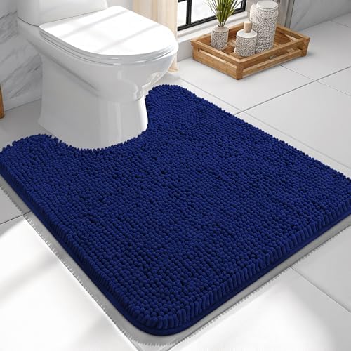 OLANLY Toilet Rugs U-Shaped 24x24, Soft Absorbent Chenille Contour Rugs by OLANLY