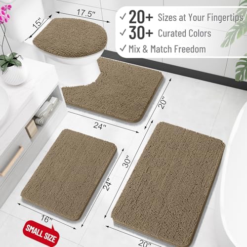 OLANLY Small Bathroom Rugs 30x18, Extra Soft Absorbent Chenille Bath Rugs - Image 2
