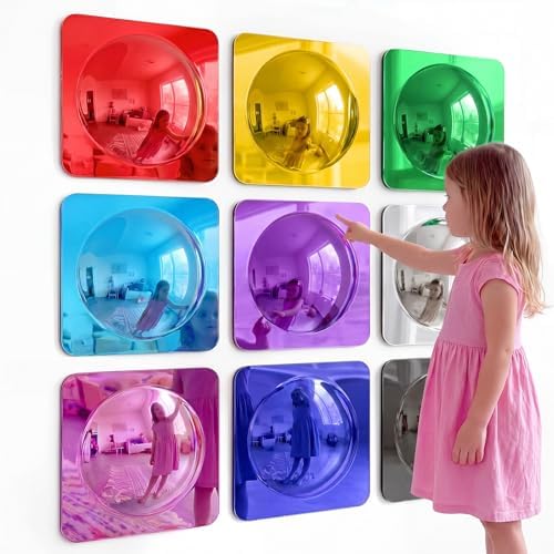 Geiserailie 9 Pcs Sensory Wall Bubble Mirrors, 10 x 10 Inch, CPC Certified by Geiserailie