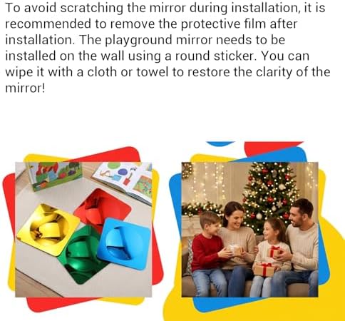 4 Pcs Sensory Wall Mirror Acrylic Bubble Mirror Wall Decoration 10" x 10" Scandinavian Natural Decor Sensory Room Science Decompression Space (Red, Yellow, Green, Blue) - Image 4