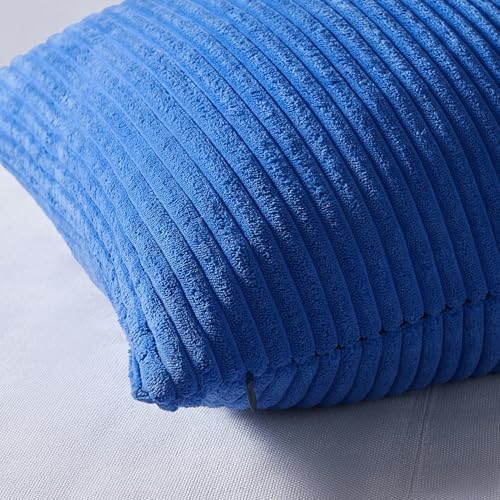 Topfinel Blue Throw Pillow Covers 18x18 Inch Set of 4,Soft Accent Corduroy Decorative Cushion Cover,Square Modern Pillow Case for Beach,Patio,Balcony,Living Room,Summer Gradient Shams Home Decor - Image 2