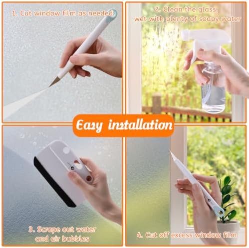 HTVRONT Window Privacy Film Kit - 4 Pcs Tint Kit for Home Glass & Windows - Image 3