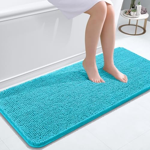 OLANLY Bathroom Runner Rugs 47x20, Extra Soft Absorbent Chenille Bath Rugs by OLANLY