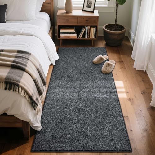 2x6 Grey Runner Rug Non-Slip Washable Soft Thin for Hallway Kitchen Bedroom - Image 2