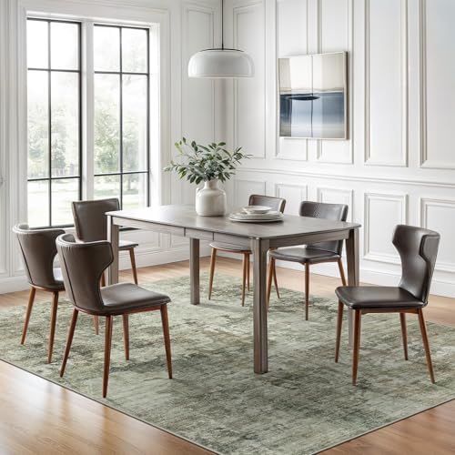 Soalmost Abstract Area Rug 6x9 for Living Room Washable Rugs Green Black - Image 3