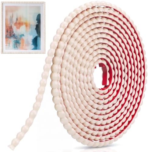 1 Pack Peel and Stick Molding Trim Flexible Molding Trim for Wall Self Adhesive Paintable DIY Wall Trims for Mirror Frame Cabinet Edge Picture (16.4 ft X 0.59 Inch,Creamy White) by Unknown