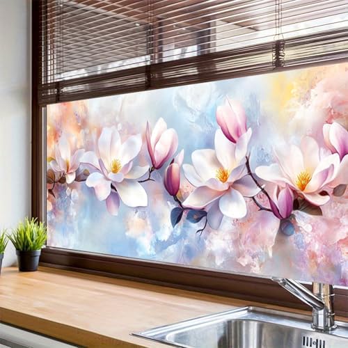 HOMETITUTE Rainbow Flowers Privacy Window Film 39.3x17.7 Inch PVC - Image 4
