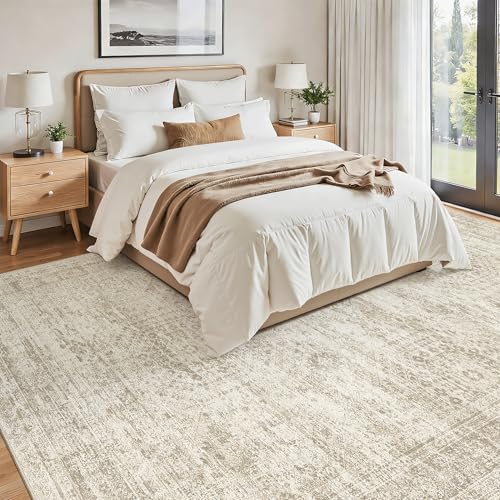 Soalmost Washable Area Rug 8x12 Large Soft Beige Rugs for Living Room - Image 3