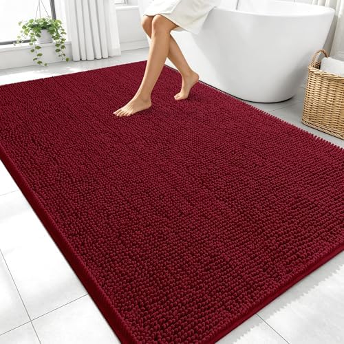 OLANLY Large Bathroom Rugs 70x46, Extra Soft Absorbent Chenille Bath Rugs by OLANLY