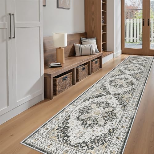 Madane Washable Runner Rugs 2x10 Long for Hallway Kitchen, Black - Image 2