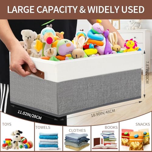3 Pack Large Capacity Storage Bins Closet Organizer for Shelves - Image 3
