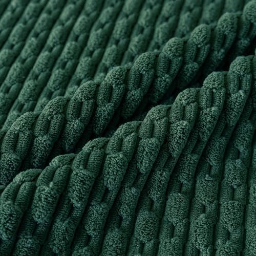 Set of 4 Dark Green Decorative Throw Pillow Covers 12x20 Inch Corduroy Pillow Covers for Bed Couch Sofa Living Room Soft Cushion Cases - Image 4
