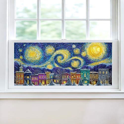 Cmialusie Starry Town Window Film 17.3 x 39.3 Inch Cling by NeedaOne