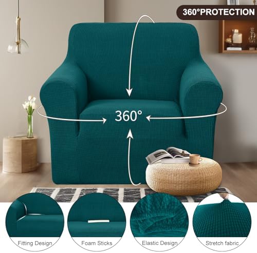 U-NICE HOME Stretch Recliner Chair Cover Armchair Slipcover, Blue - Image 3
