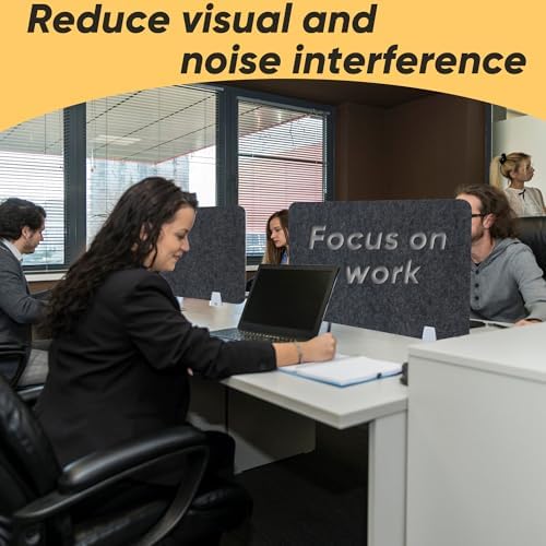 4 Packs Privacy Desk Dividers Acoustic Desk Panel 16x24 Inch Noise Reducing Desk Privacy Panel and Visual Distraction with Metal Clip for Student Offices School (Black) - Image 4