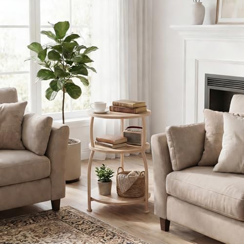 3-Tier Round Side Table, 15.7 inch End Table Nightstand - Image 7