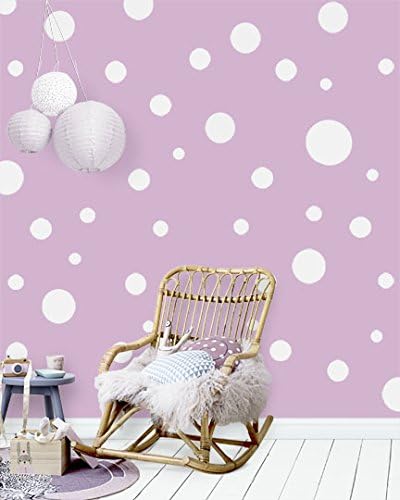 Polka Dot Wall Decals (63) Girls Room Wall Decor Stickers, Wall Dots, Vinyl Circle Peel & Stick DIY Bedroom, Playroom, Kids Room, Baby Nursery Toddler to Teen Bedroom Decoration (White) by Create-A-Mural
