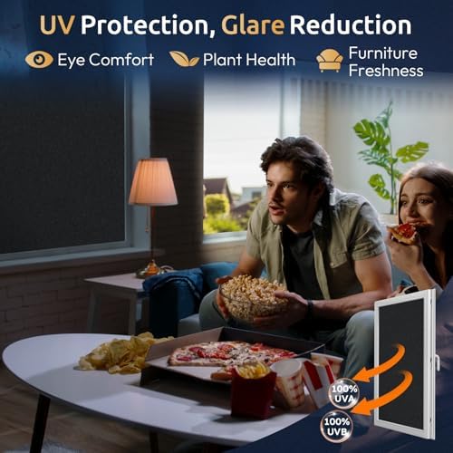 rabbitgoo Blackout Window Privacy Film, Matte Black, 17.5" x 78.7" - Image 5
