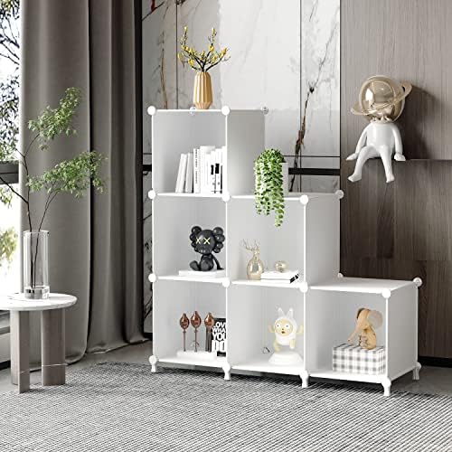 AWTATOS Closet Organizers and Storage, 6 Cube Storage Organizer, White - Image 2