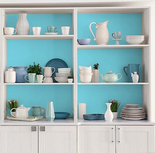 Blue Peel and Stick Wallpaper - Light Blue for Bedroom and Bathroom - Removable Vinyl Matte 15.7"x394" - Image 5