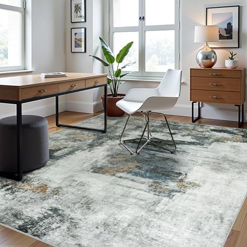 8x10 Area Rugs for Living Room Washable Bedroom Dining Room Black Gold - Image 3