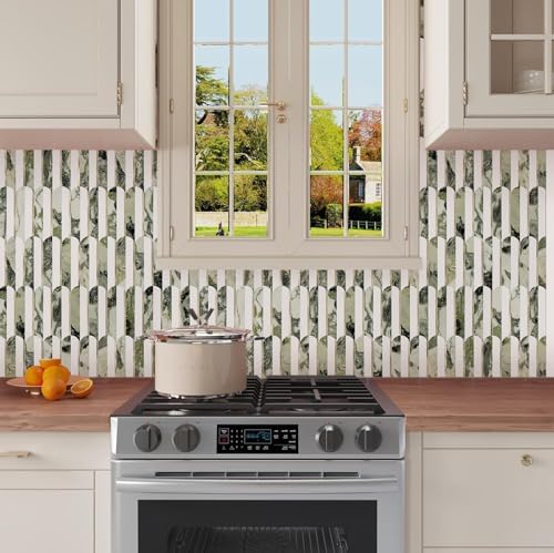 Vamos Tile Peel and Stick Backsplash Seamless Tile,Fish Scale,Glossy,10 pcs - Image 4
