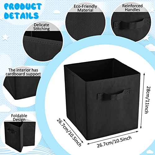 Yinder 4 Pcs Cube Storage Bin, Black 14''x10''x8'' Storage Cubes - Image 2