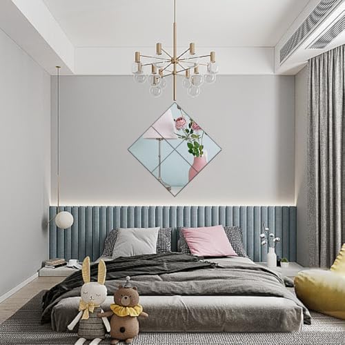 4 Pack Acrylic Mirrors for Wall,8 x 8 Inch Self Adhesive Frameless Small Mirror Tiles, Flexible Plastic Mirror Sheets for Bedroom Home Gym Door (12 * 14 inch) - Image 5