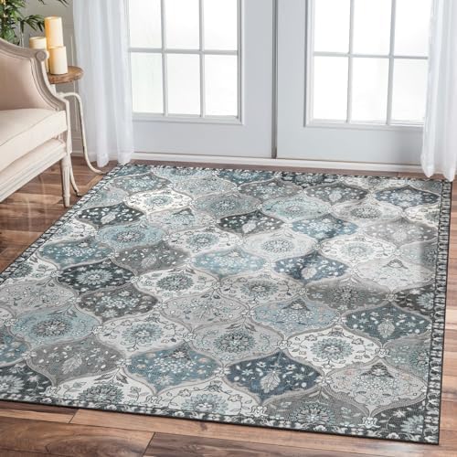 Lahome Moroccan Washable Area Rug 6x9, Large Soft Living Room Bedroom Rugs by Lahome