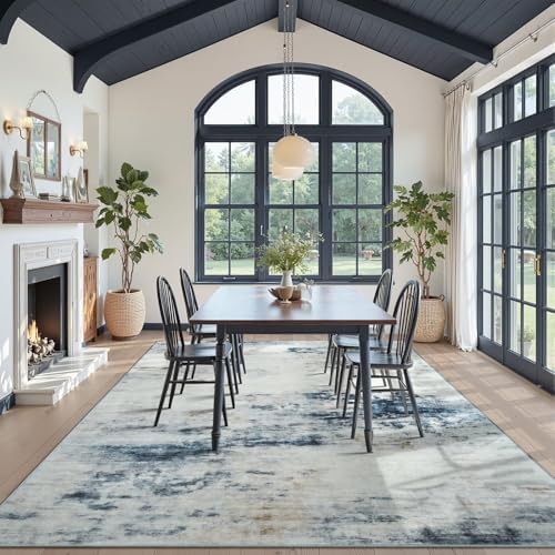 Toneed Washable 8x10 Area Rug with Non-Slip Backing for Living Room - Image 3