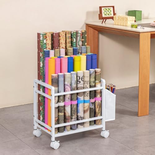 Aquzee Wrapping Paper Storage, Blueprint Holder, 6 Adjustable Rod Design - Image 3