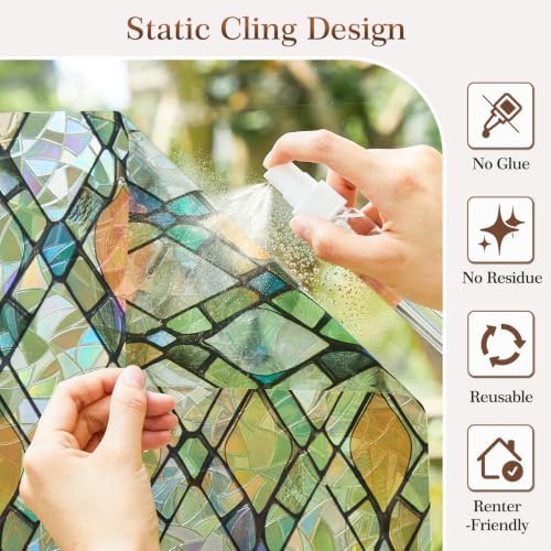 3D Rainbow Stained Glass Window Film for Bathroom - Image 5