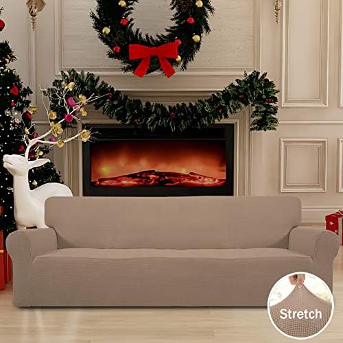 Easy-Going Stretch 4 Seater Oversized Sofa Couch Cover Camel - Image 2