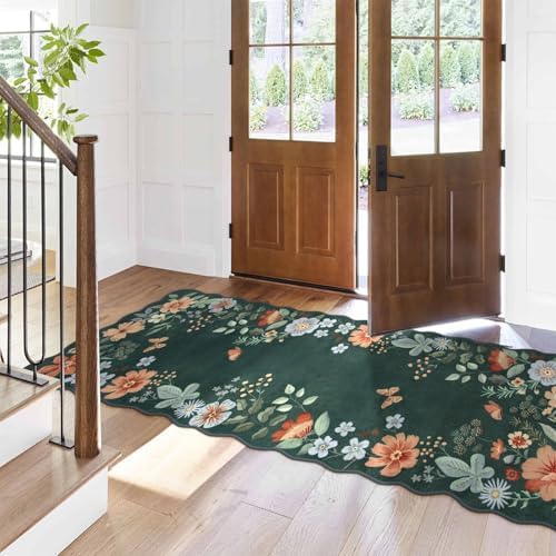 Lahome Floral Hallway Runner, 2X6 Kitchen Washable Runner Rug Non-Slip - Image 2