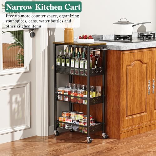 OKZEST 4-Tier Slim Rolling Storage Cart for Bathroom, Laundry Room, Kitchen - Image 6
