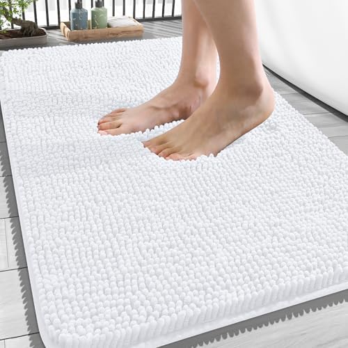 OLANLY Bathroom Rugs 34x21, Extra Soft Absorbent Chenille Bath Rugs by OLANLY
