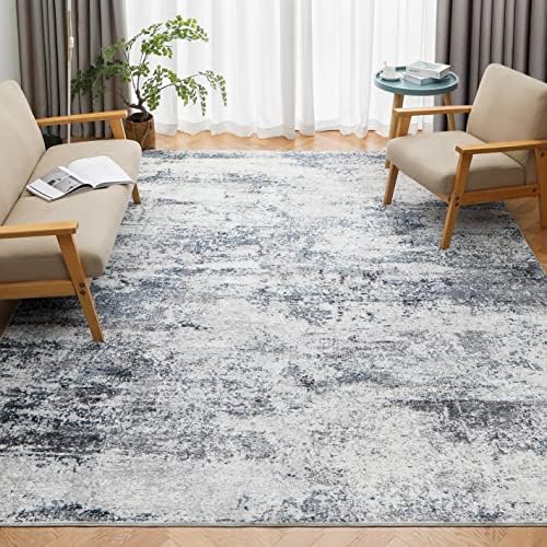 8x10 Area Rugs for Living Room Washable Bedroom Dining Room Blue Grey - Image 3