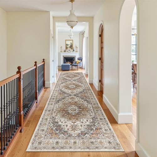 Madane Hallway Runner Rug 3x10 Washable Kitchen Runners 10ft, Turmeric/Grey - Image 5